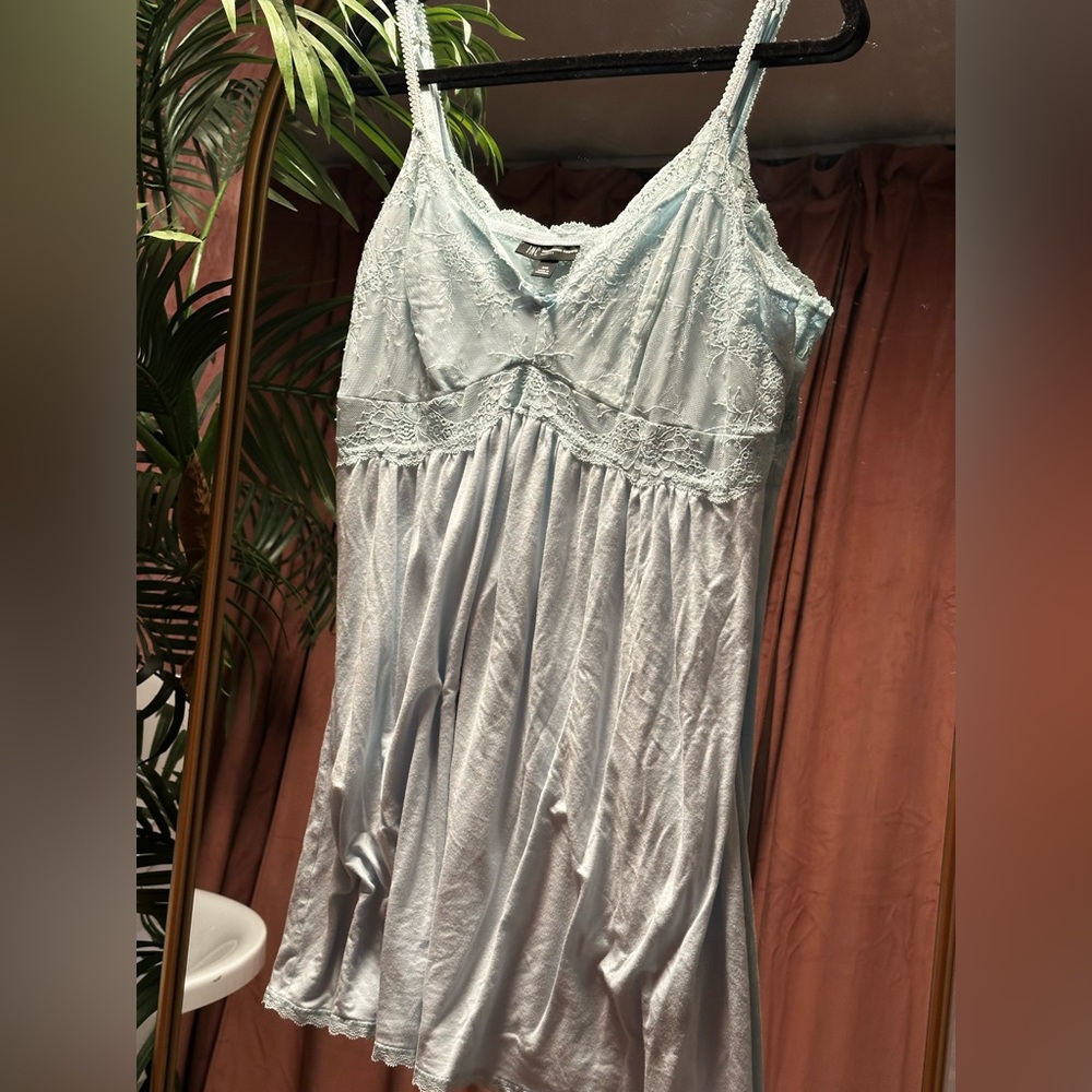 INC International Concepts Light Blue Lace Chemise